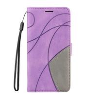 Suitable for Google 8Pro mobile phone leather case, one plus 11 two-color splicing card wallet case Nokia G22 google pixel 8 pro violetinė