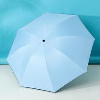 Summer UV Auto-Folding Black Parasol - Sun/Rain Dual-Use with Logo Print 8K