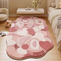 Irregular Shapes Living Room Decoration Carpet Dopamine Rugs for Bedroom Thick Plush Bedside Floor Mat Fluffy Soft Cloakroom Rug 80x120cm brown