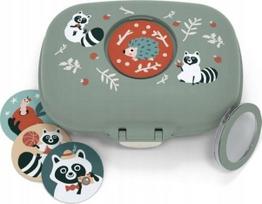 Dėžutė maistui Monbento Gram Racoon, 0.6 l, 11.4 cm x 14.8 cm, žalia sp./oranžinė sp.