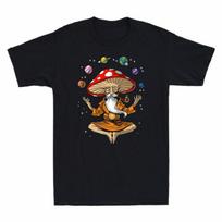 Medvilninis T-shirt Grybas Vyriškas Magijos Meditacijos Juokingas T-shirt Juodas Psichodelinis Joga Unisex T-shirt XXL brown