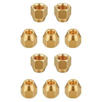 10Pcs Brass Flares Nut Set Flares Pipe Fitting Adapter For Air Conditioning Copper Tube Extensions Easy to Install