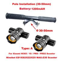 Electric Scooter LED Lamps Headlight USB Rechargeable Zoomable Bike Light for Xiaomi 1S M365 PRO2 Ninebot Skateboard Accessories Lamp 1200 no signal