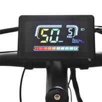 AB12-H6C-2 Elektrinio dviračio matuoklis LCD ekranas Elektrinio paspirtuko spidometras Prietaisų skydelis UART 24V-60V Kalniniam elektriniam dviračiui SM5PIN Black SM5PIN