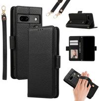 Suitable for Google 9Pro mobile phone leather case, Google 8A lychee pattern wristband insert card wallet diagonal span portable rope pixel 6 juoda