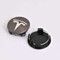 ANC1 4pcs 56mm Grey Silver Tesla Car Wheel Center Caps Rims Hub Cover Logo For Tesla Model 3 Y X S Hubcaps Auto Accessories