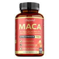 Buporui Maca Dietary Supplement, Containing Ginseng, Tribulus Terrestris, Ashwagandha, and Black Pepper, for Daily Nutritional Supplementation 120*1 pink