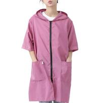 Waterproofs Apron Coat Work Wear Household Kitchen Cooking Apron Smock with Big Pockets Salon Smock Work Wear for Women Men 4XL rožinė