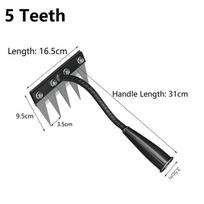 5/6/7/8Teeth Agricultural Rake Soil Loosening Weeding Tool Multifunction Metal Weeding Rake Garden Weeding Rake Gardening Tools gray