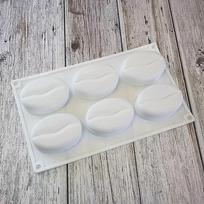 1pc Silicone Mousse Cake Mold for Baking French Desserts And Decorating Cakes with 6 Shapes (White,6-in-1 coffee bean style silicone mold) balta