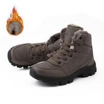 Sniego batai vyrams Laisvalaikio žiemos batai Platforma Neslystantys Šilti Kailiniai Ankle Boots Pliušiniai Combat Lauko Žygio Motociklo Batai 39 ruda