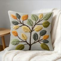 Rudens medžio lapų pagalvės užvalkalas 2D spaudinys Boho botaninis pagalvės užvalkalas sofai lovai sofai Jaukus namų dekoras Dovana Peach skin 30*30(CM)-1Pcs brown