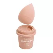 CLAVIER_Blendiccino makiažo valymo kempinė + dėklas „Berry Frappe“ puodelis