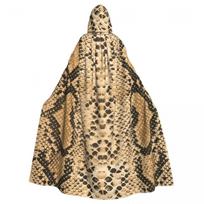 Adult Cloak Cape Hooded Vintage Snake Skin Medieval Costume Witch Wicca Vampire Carnival Party One Size