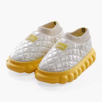 Dopamine Down Cotton Slippers for Men, Waterproof, Winter Wear, Thick, Warm, Non-slip Cotton Shoes with Heel 36 geltona