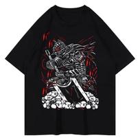 Summer Men's Clothing Anime Berserk Print Graphic T Shirts Y2k Clothes Oversized Cotton Women's Short Sleeve Tee Tops Harajuku S juoda
