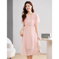ORIGIN V-Neck Printed A-Line Midi Dress L