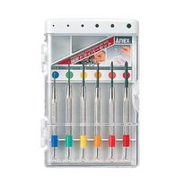 ANEX Precision Screwdriver set with case 800 Set, 6-piece (+00/+0/-0.9/-1.2/-1.8/-2.1) No. pilka spalva