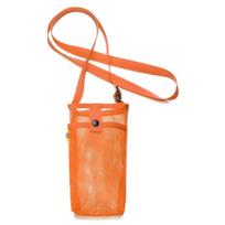 Mesh Sport Water Bottle Cover Portable with Strap Mobile Phone Bag Large Capacity Adjustable Cup Sleeve Pouch Travel oranžinė