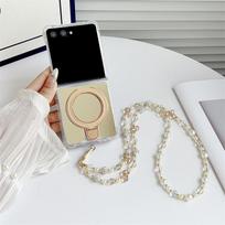 Applicable to Samsung ZFlip7 folding screen mirror magnetic suction bracket mobile phone case crossbody chain anti-drop ZFold7 protective case samsung zflip7 auksas