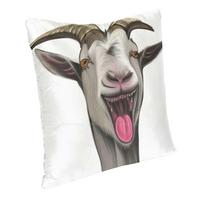 Goat Simulator Classic Soft Comfortable Pillowcase Goatsimulator Goat Simulator Simulate Games Headshot Big Tongue Tending Peach skin 18*18(CM)-1Pcs gray