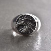 Adjustable Open Ring Men Women Vintage Celtic Dragon Seal Polished Oxidized Copper Band Retro Style Adjustable Open Band