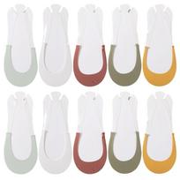 5 Pairs No Show Half Socks Women's Invisible Boat Socks Ultra Low Cut Liner Socks with Slings Back for Heel Dress Shoes