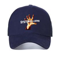 System Of A Down S.O.A.D. Armėnų amerikiečių metalo grupės vyriška vasarinė laisvalaikio kepuraitė su tinkleliu, kvėpuojanti,  trucker  stiliaus Adjustable black