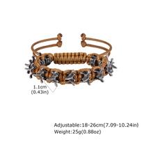 Rock Punk Dragon Spine Woven Bracelet for Men Boys,11MM Width Vintage Woven Metal Bracelet,Jewelry Gift for Him