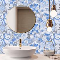 10 vnt Bohemian Blue Tiles Sienų lipdukai Virtuvės Backsplash Drabužių spinta Vonios kambario Renovacija Nulupkite ir klijuokite vandeniui atsparius meno lipdukus 10cmX10cmX10pcs