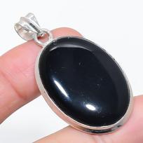 Natural Black Onyx Gemstone 925 Sterling Silver Jewelry Pendant 1.97  c2n47
