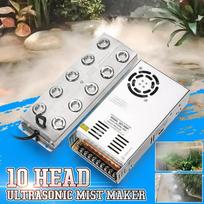 5000mL/H 10 Head Fogger Humidifier Greenhouse Aeromist Hydroponics with Switching Power Supply Ultrasonic Mist Maker