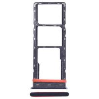For Infinix Smart 7 X6515 SIM Card Tray + SIM Card Tray + Micro SD Card Tray (Black) juoda