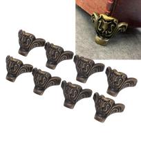 8pcs 8 Pieces Decorative Legs Bronze Color Corner Protector Feet Hardware Furniture Legs  Boxes