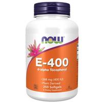 Now Foods Vitaminas E 400 TV, natūralus – 250 kapsulių