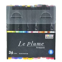 Permanentiniai markeriai teptukiniu antgaliu "Le Plume Permanent" #3000-36B 36 vnt.