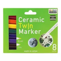 Markeriai keramikai ir porcelianui "Marvy Ceramic Twin Marker" #335-8A Primary 8 vnt.