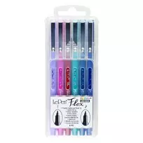 Rašikliai teptukiniu galiuku Le Pen Flex 4800-6B Jewel, 6vnt.