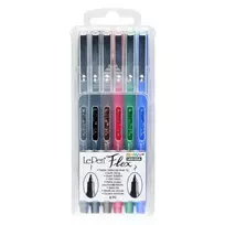 Rašikliai teptukiniu galiuku Le Pen Flex 4800-6A Primary, 6vnt.