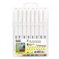 Spalvoti grafiniai rašikliai Marvy For Drawing Multicolor #4600C-8AX, itin ploni, 8 vnt.