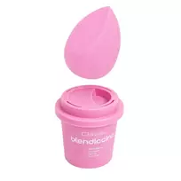 CLAVIER_Blendiccino makiažo kempinė su nuožulniais kraštais + dėklas „Rose Presso“