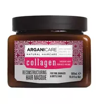 ARGANICARE_Collagen Reconstructuring Hair Masque – natūrali kaukė su kolagenu ploniems ir lūžinėjantiems plaukams, 500 ml