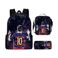 Casual Printed Backpack Large Capacity School Bag Pencil Case Lunch Bag Three Piece Set Suitable for Daily Use Travel and Outdoor Activities One Size