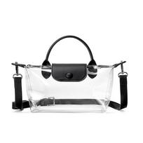 PVC Moteriška Skaidri Želė Rankinė Moteriška Vandeniui Atspari Vienos Peties Crossbody Rankinė juoda