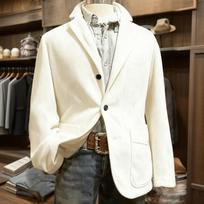 Corduroy Blazer for Men Classic Fit Single Breasted Notched Lapel Jacket with Button Closure and Patch Pockets XL balta