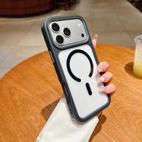 17 Magnetic mobile phone case anti-drop three-in-one Apple 17PROMAX foreign trade explosion color contrast button protective case is applicable iPhone17PROMAX