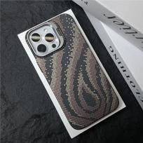 Applicable To IPhone16 Carbon Fiber Flame Pattern Magnetic Suction Phone Case Apple 15 ProMax Lens Bracket 14 Protection Case iPhone16pro