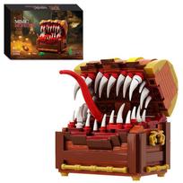 Dungeons & Dragons Mimic Treasure Chest Building Blocks Toy, 340-Piece Mimic Model, Creative Building Set, Promotes Brain Development