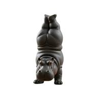 Resin Clumsy Yoga Master Hippo Yoga Pose Figurine Hippo Collectible Figurines  Yoga Studio Gym Gift StyleG