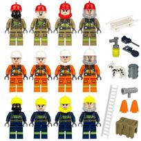 Gaisrinės kontrolės neštuvų kopėčios Gelbėjimo minifigūrėlės Priedai Statybinių kaladėlių rinkinys Plytų dalys Modelis Vaikų žaislai berniukams